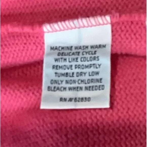 Lands End Mens Pink 90s 100% Cotton Crewneck Sweater Size L Made In USA - Picture 6 of 7